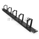 Кабельный органайзер ExeGate CM19-1U-5MR (горизонтальный 19" 1U, металлический, 5 металлических колец, глубина 45mm, цвет черный, RTL)