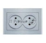 Розетка 2-м СП Бриллиант 16А IP20 без заземл. серебр. Universal 7949766