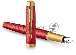 Ручка перьевая Parker IM Premium F318 (CW2143650) Red GT F сталь нержавеющая подар.кор.