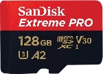 Карта памяти SanDisk Extreme Pro с адаптером microSD UHS I Card 128GB for 4K Video on Smartphones, Action Cams & Drones 200MB/s Read, 90MB/s Write, Lifetime Warranty