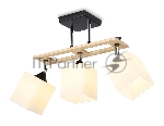 Светильник Ambrella light TR9507/3 BK/CH/FR черный/хром/белый матовый E27/3 max 40W 620*100*290