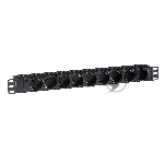 Блок розеток горизонтальный ExeGate ServerPro PDU-19H901 Al-9S-C14, 19", 1U, Алюминий, 9 Schuko, С14, черный