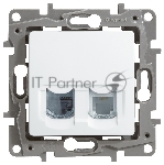 Розетка компьютерная ETIKA RJ11+RJ45 кат. 5 UTP, белый ETIKA Розетка RJ11+RJ45 кат. 5 UTP, белый, вид 3