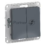 Механизм выключателя 2-кл. СП AtlasDesign 10А IP20 (сх. 5) 10AX грифель