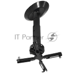 Крепеж Wize Pro PR18A черный потолочный комплект Wize PR18A состоящий из крепления+штанги 30-46 см +площадки к потолку для проектора, наклон +/- 25°, поворот +/- 6°, вращение 360°, до 23 кг