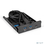 Планка USB на переднюю панель ExeGate U3H-616, 3,5", 2*USB3.0+1*TypeC, черная, металл, подсоединение к мат. плате