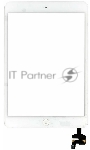 Сенсорное стекло (тачскрин) Ipad mini + stiker + IC с кнопкой Home, белое (A1432 A1454 A1455) OEM