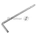 Вороток Г-образный Denzel 375x100 мм, квадрат 1/2", CrV, матовый хром