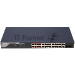 Коммутатор HiWatch SWT-1326P, 24×100 Мбит/с PoE + 2×1 Гбит/с Combo (RJ45/SFP), управляемый, вид 2