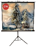 Экран Sakura 200x200 см TriScreen 1:1 напольный рулонный белый 111' Matt White (MW), черный корпус