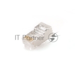 Вилка RJ-45 (8P8C) PLUG5SP/10 универсальная cat.5e экранированная, контакты 30 микродюймов" (10 шт.)