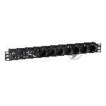 Блок розеток горизонтальный ExeGate ServerPro PDU-19H701 Al-7S-C14-SPD3, 19", 1U, Алюминий, 7 Schuko, С14, SPD3, черный