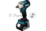 Гайковерт Makita DTW300RTJ аккум. патрон:квад.1/2" (кейс в комплекте)