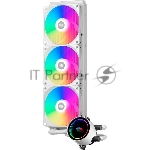 Система охлаждения/ PCCooler DA360 ARGB WH (280W, 360mm, White, ARGB/ Fans: 3x120mm, 72.1CFM, 33.8dBA, 1800RPM/ Pump height 55mm, 28dBA, 3000RPM, Rad thickness 27mm/ S: 1851, 1700, 1200, 20XX, 115X, AM5, AM4)