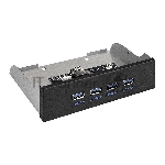 Планка USB на переднюю панель ExeGate EX289290RUS U5H-625, 5,25", 4*USB3.0, черная, металл, подсоед. к MB