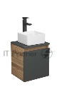 Тумба Bau Dream Blackwood 35 с ящиком, графит, раковина BAU Mini 37х23, выпуск клик клак, хром