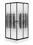 Душевой уголок BAU Stil квадратный с поддоном 90x90х195, прозрачное закаленное стекло с черным рисун