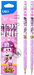 Карандаш чернографитный Deli EU53500 Super Wings 2B, шестигранный, ассорти (12шт) ластик