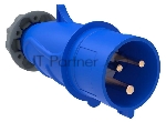 Вилка эл. каб. 16А 2P+PE 220В IP44 MAGNUM ССИ-013 IEK PSN01-016-3