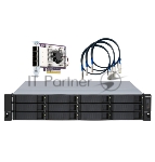 Полка расширения сетевого хранилища без дисков SMB QNAP TL-R1200S-RP SATA 6GB/s JBOD storage enclosure, 12-tray 3,5"/2,5" w/o HDD, 3 x SFF-8088, 2 PSU. Rackmount. W/o rail kit RAIL-B02