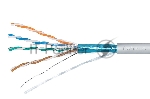 Кабель витая пара F/UTP 5e кат. 4 пары Cabeus FTP-4P-Cat.5e-SOLID-GY 24AWG(0.51 мм), медь, одножильный (solid), внутренний, PVC, нг(A)-LS, серый, уп/3