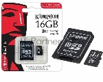 Флеш карта microSDHC 16Gb Class10 Kingston SDCIT2/16Gb Industrial Temperature Class UHS-I, адаптер в комплекте