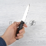 Нож Victorinox для очистки овощей, лезвие 10 см волнистое, черный
