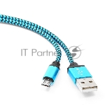 Кабель Gembird USB 2.0 Cablexpert AM/microBM 5P, 1м, нейлоновая оплетка, алюминиевые разъемы, синий, пакет
