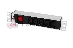 Блок розеток ЦМО Rem-10 без шнура с выкл., 5 IEC 60320 C13, вход IEC 60320 C14, 10A, алюм., 10" (R-10-5C13-V-220-Z)