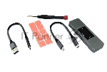 Умный бокс для M.2 NVMe и SATA SSD алюминиевый, с экраном
