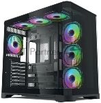 Компьютерный корпус Forza Forza FZ-G42B Seaview TG ATX Case, black, w/o psu, Curved Tempered glass front panel, 1x3,5", 3x2,5