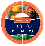 Леска для садовых триммеров Patriot Duoline d=2.4мм L=15м