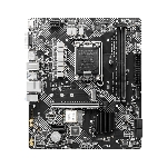 Материнская плата MSI PRO H610M-G WIFI, LGA 1700, Intel H610, 2xDDR4 (до 64 ГБ), 4xSATA, 1xM.2 (PCIe 3.0 x4), 1xPCIe 4.0 x16, 2xPCIe x1, 1xVGA, 1xHDMI, 1xDP, 1x1Gb LAN, Wi-Fi 5, Bluetooth 4.2, 4xUSB-A 5Gbps, 2xUSB-A 2.0, 1xPS/2, 3x3.5 мм, 7.1, чёрный, mATX