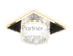 Светильник Ambrella light TN355 CH/CL хром/прозрачный GU5.3+3W (LED WHITE) 95*95*45