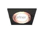 Комплект встраиваемого поворотного светильника Ambrella light XC7632084 SBK/PPG черный песок/золото розовое полированное MR16 GU5.3 (C7632, N7005)