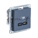 Розетка USB SE тип-C 65W высокоскор. заряд. QC, PD, мех. AtlasDesign грифель