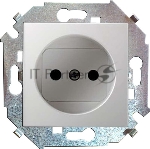 Механизм розетки 1-м СП Simon15 16А IP20 без заземл. бел. Simon 1591431-030