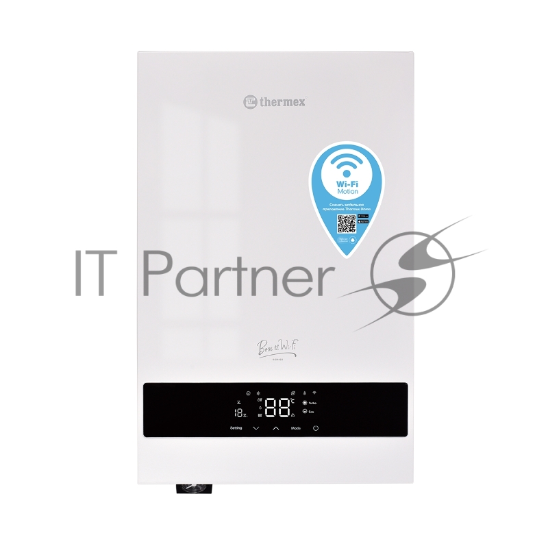 Котел электрический отопительный Thermex Boss 12 Wi-Fi белый, настенный, одноконтурный, 12 кВт, с управлением по Wi-Fi