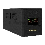 Источник бесперебойного питания ExeGate Smart LB-2200.LCD.AVR.4SH (2200VA/1300W, цветной LCD, AVR, 4*Schuko, батарея 12V 9Ah - 2 шт., металлический корпус, Black)