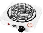 Плита настольная электрическая GOODHELPER ES-10T11 белый, 1.1 кВт, ТЭН, конфорки - 1, эмаль, поворотные переключатели