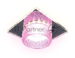 Светильник Ambrella light TN356 CH/PI хром/розовый GU5.3+3W (LED COLD) 95*95*45