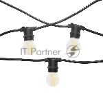 Гирлянда Белт Лайт Gen-Beltlight-25M-50E27-IP65 Black (Шаг 50См/16а/2*1,5mm +1,5m шнур), вид 2
