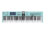 Клавиатура MIDI 231534 Arturia KeyLab Essential 61 mk3 Aquamarine 61 клавиша, LCD дисплей, 9 энкодеров, 8 пэдов, 9 фейдеров, 12 кнопок управления, колеса высоты тона и модуляции, 1/4" Jack вход для педали, MIDI выход, Type-C