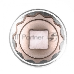 Головка торцевая, 32 мм, 12-гранная, CrV, 1/2", хромированная Stels