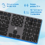 Клавиатура Oklick K867W беспроводная, Bluetooth, радиоканал, серый, вид 10