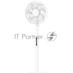 Вентилятор Mijia Smart Standing Fan Pro Slim EU белый, напольный, 25 Вт, 100 скоростей, 35 см, DC мотор