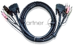 Кабель ATEN KVM USB(тип А Male)+DVI-D(Male)+2хАудио(Male) (-) USB(тип B Male)+DVI-D(Male)+2хАудио(Male) 1,8м., черный. CABLE DVI/USBA/SP.MC-DVI/USB B 1.8M