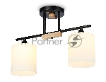 Светильник Ambrella light TR9543/2 BK/FR черный/белый матовый E27/2 max 40W 435*120*280