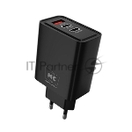 Сетевое зарядное устройство MORE CHOICE NC90 1USB+2Type-C 3.0A PD 45W, черный