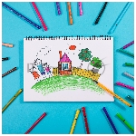 Фломастеры Deli EC150-24 Super Wings 24цв. пластиковая туба, вид 6